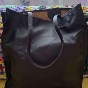 Elegant Brown Leather Tote Bag
